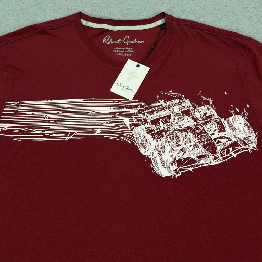 Robert Graham Highway Hero T-Shirt Mens 4XL Burgundy Short Sleeve Race Car NWT